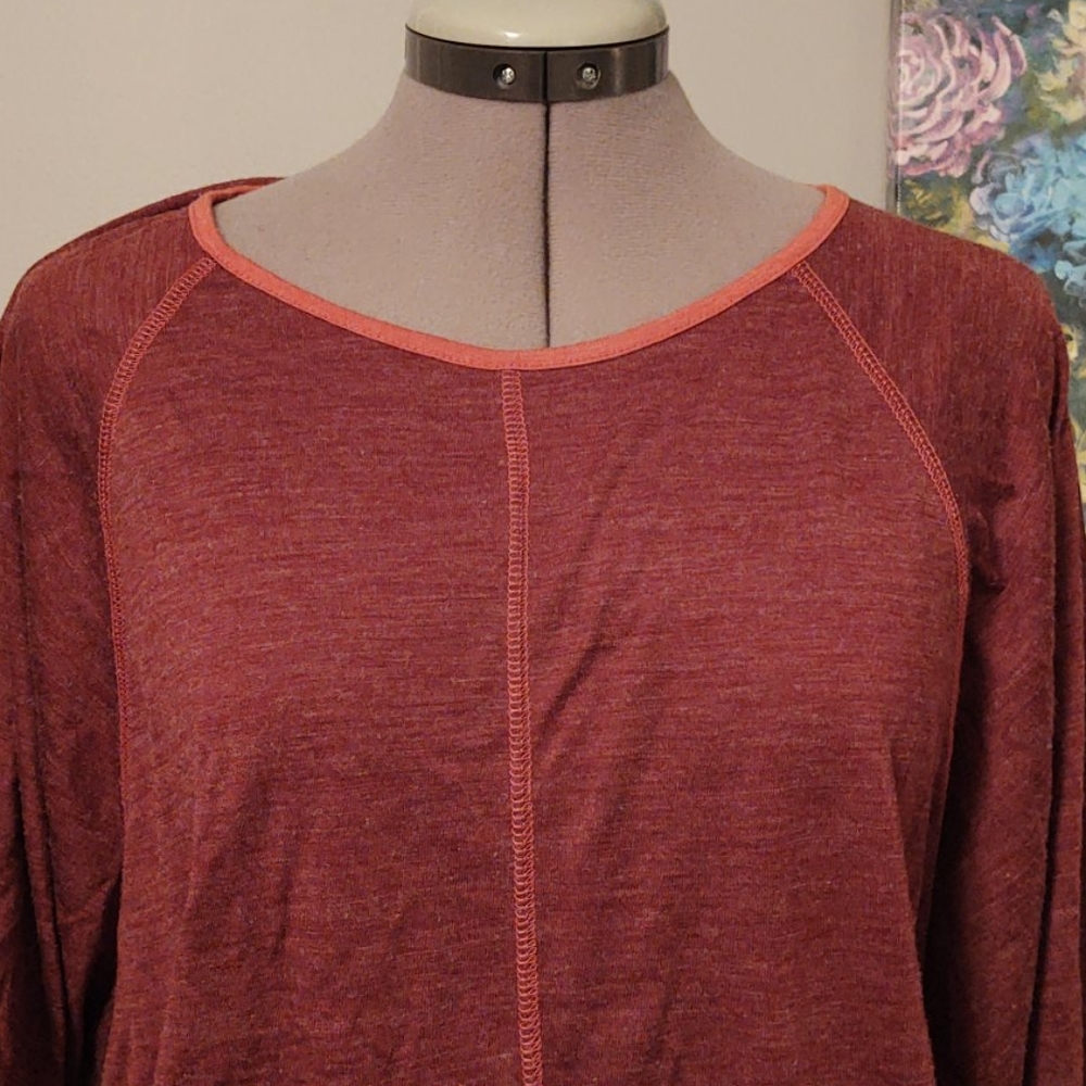 PrAna Amanda Dolman Sleeve Wool Blend Top Raisin - Picture 3 of 10